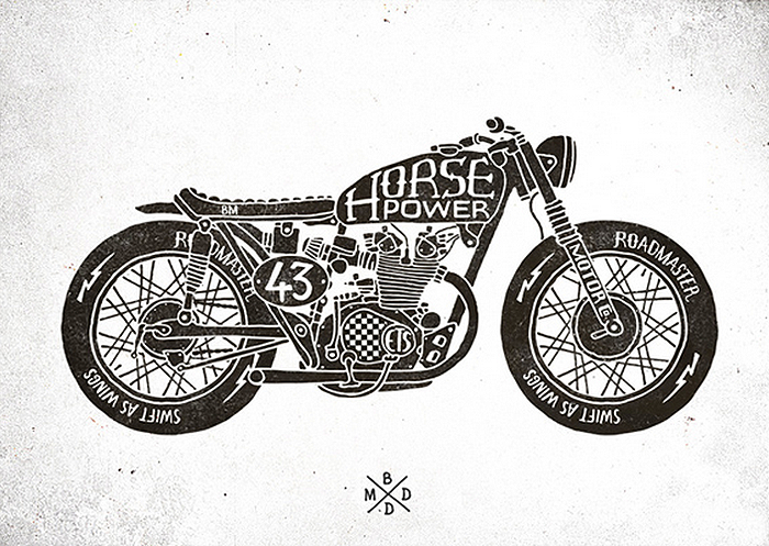 Hand-Drawn Motorcycle Logos by BMD Design